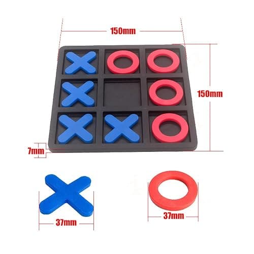 Tic Tac Toe Board Game, Classical Family Board Game | Children's Tic Tac Toe Game, Plastic tic tac Toe Game, Board Size 15 X 15 cm thumbnail 2