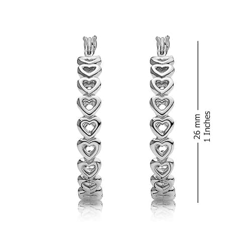 LeCalla 925 Sterling Silver Hoop Earrings | Love Heart Infinity Linked Filigree Earrings | Lightweight Valentines Gift Jewelry | Click-Top Closure Earring Hoops for Women thumbnail 5