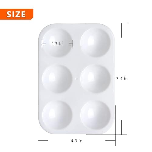 Tamaki 8 PCS White Plastic Paint Tray Palettes, Watercolor Palette Painting Tray for Painting Party, DIY Craft and Art Painting thumbnail 3