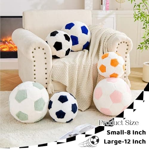 XVTRU World Cup Soccer Pillow Football Ball Throw Pillow Aesthetic Home Decor Soccer Plush Pillows Round Soccer Ball Decorative Pillow Soft Soccer Ball for Inside House Decor thumbnail 2