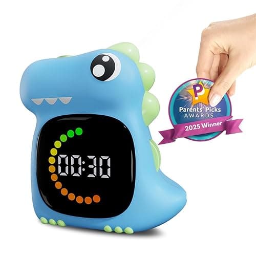 Visual Timer for Kids Light Blue Dinasuor Kids Timer Visual Led Rechargeable Toddler Timer Visual Countdown for Classroom Home Studing Playing - Image 1
