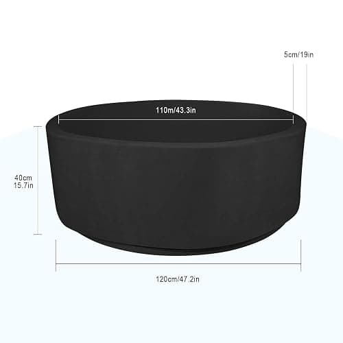 TRENDBOX Extra Large Foam Ball Pit for Toddlers, 47x14 inch Soft Baby Ball Pit with Washable Velvet Cover (Balls not Included)- Black thumbnail 3