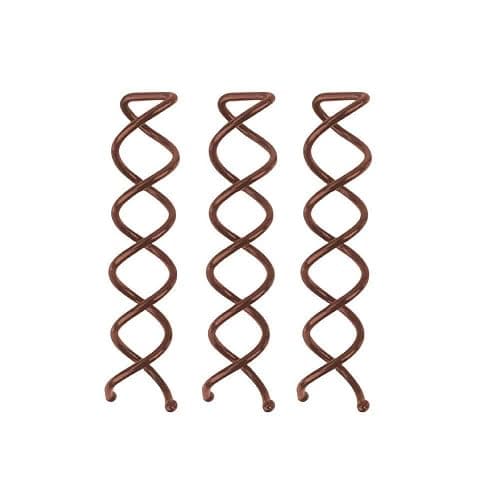 Kitsch Spiral Bobby Pins for Girls and Women - Hair Bun Maker | Rounded Tips, Chip-Resistant Bun Twist Spiral Hair Pins | Secure Hold All-Day | Ideal Gifts for Women - 3Pcs, Brown thumbnail 2