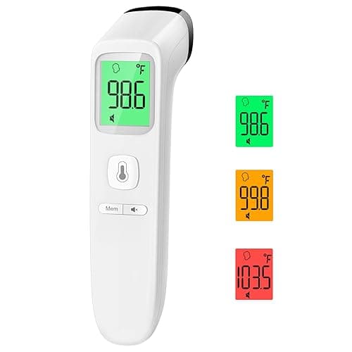 No-Touch Thermometer for Adults and Kids, Accurate Digital Baby Thermometer, FSA HSA Eligible, Fever Alarm & Silent Mode, 2 in 1 Forehead & Object Mode - white