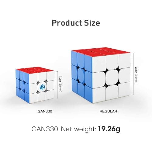 GAN 330 Keychain Cube, 3x3 Mini Key Ring, 3by3 Small Sitckerless Speed Cube, Standard Version, 1.2 Inch thumbnail 3