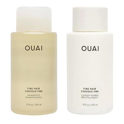 OUAI Fine Shampoo and Conditioner Set - Sulfate Free Shampoo and Conditioner for Women & Men - Made with Keratin, Marshmallow Root, Shea Butter & Avocado Oil - Free of Parabens & Phthalates (10 Fl Oz) - Image 1