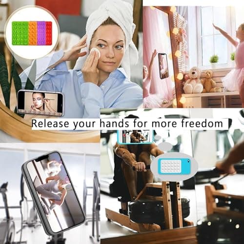Zakora 5PCS Silicone Suction Phone Case Mount, Suction Phone Holder, Sticky Pad Grip, Non-Slip Silicone, Pink, White thumbnail 6