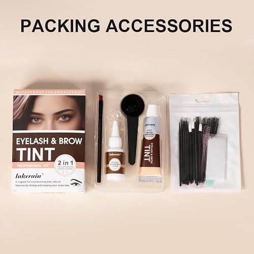 Lash and Brow Color Kit, 2 in 1 Eyelash and Eyebrow Color Set, Professional Lash and Brow Lift Kit with Natural Effects for Home Salon and Beginners, Waterproof, Lasting for 4-6 Weeks (#2, Brow) thumbnail 7