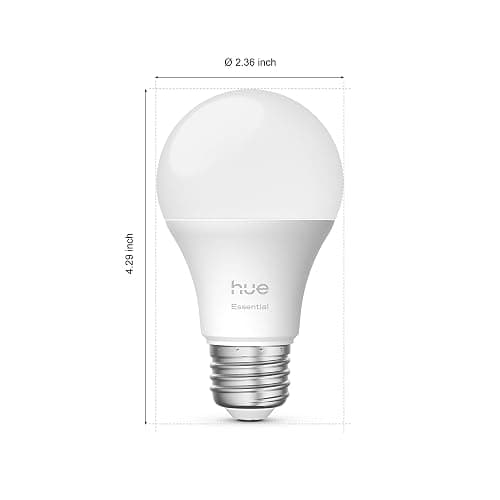 Philips Hue Essential Smart LED A19 Bulb, White and Color Ambiance, E26 Base, 8.8W, 2200K-6500K, 800 Lumens, Dimmable, Works with Alexa, Google, and Apple Home, 4-Pack thumbnail 2