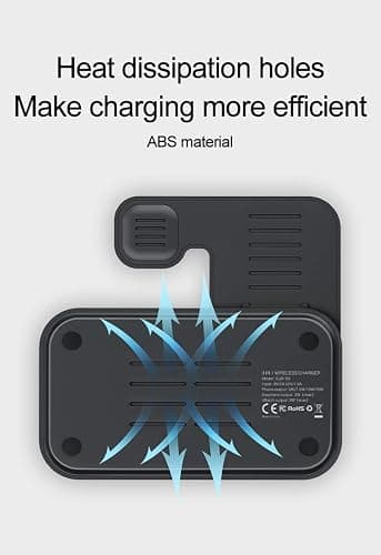 3 in 1 Wireless Charger Stand Foldable Fast Charging Station for Phone Watch and Earbuds 15W Wireless Charging Dock with Touch Control Type C Input Portable Travel Charging Stand thumbnail 6