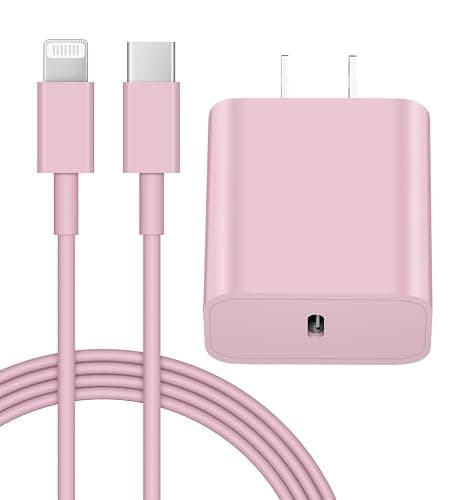 iPhone 14 13 12 Fast Charger 20W PD USB C Wall Charger with 6FT Fast Charging Cable for iPhone 14/14 Pro/14 Pro Max/14 Plus/13/12/11/Pro/Pro Max/Mini/Xs Max/X, iPad - Pink - Image 1