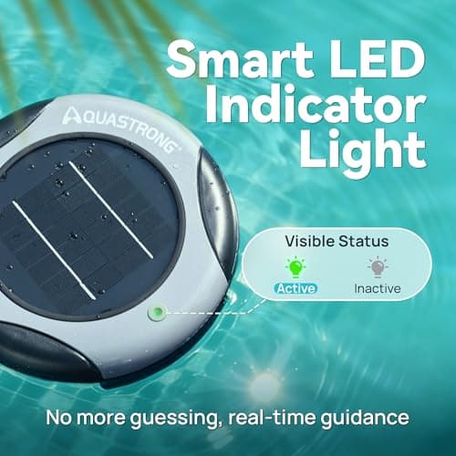 AQUASTRONG Solar Powered Pool Maintenance System with 19.9 oz Copper Anode, High-Efficiency Solar Panel for Above & Inground Swimming Pools up to 50,000 Gal, Compatible with All Pool Types thumbnail 3