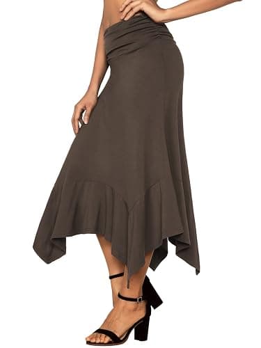 DJT Women's Flowy Handkerchief Hemline Midi Skirt thumbnail 3
