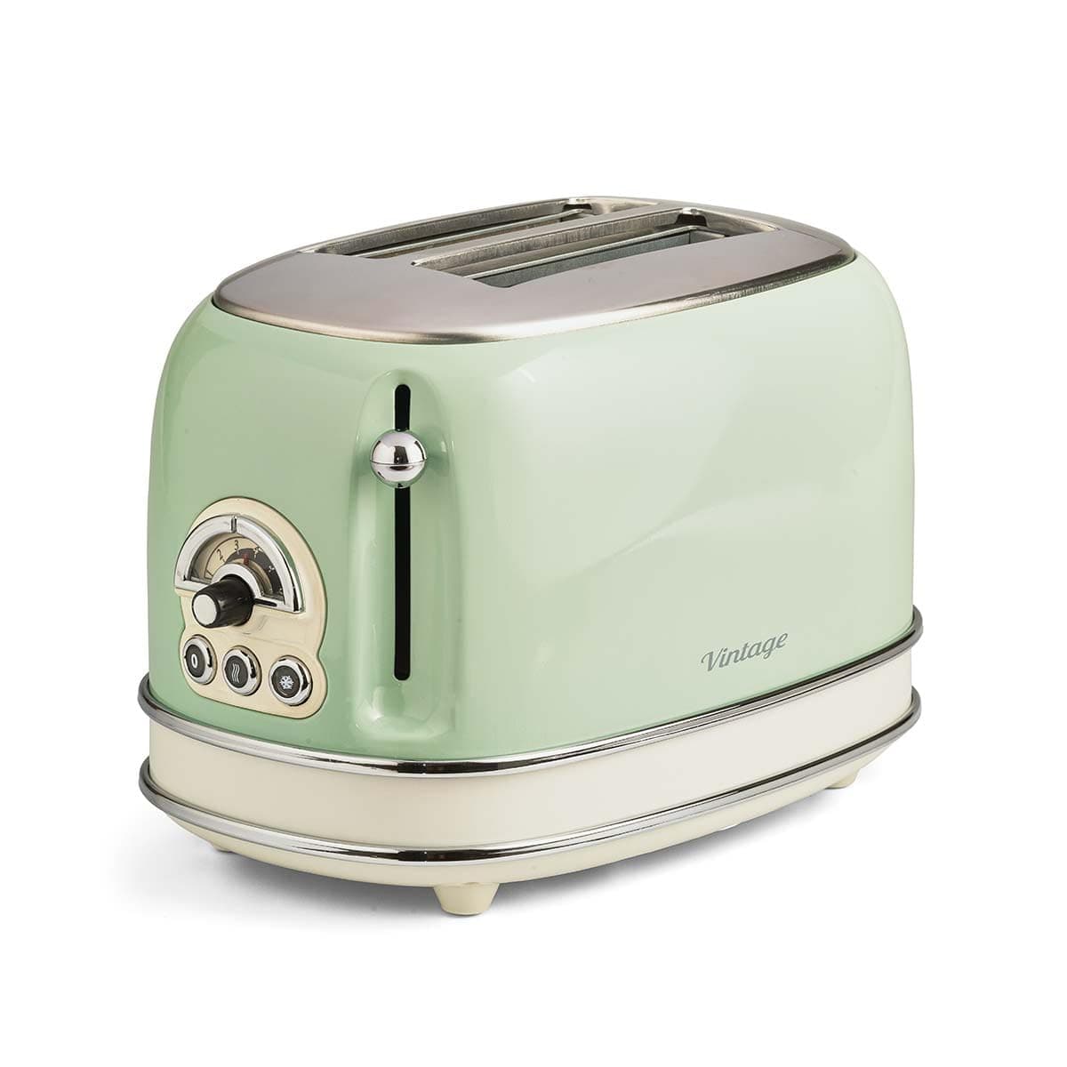 Ariete 155, Torradeira Eletrica Vintage Verde, 750W, 6 Níveis de Tostagem, Funções: Torrar, descongelar, reaquecer, Corpo Aço Inoxidável, 127V - Image 1