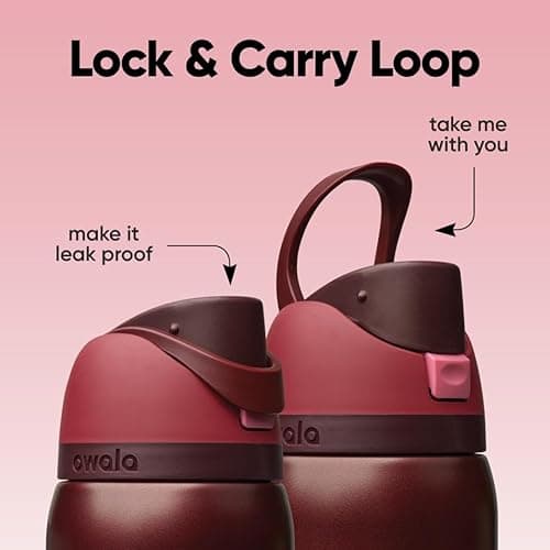 Owala FreeSip Insulated Stainless Steel Water Bottle with Straw, BPA-Free Sports Water Bottle, Great for Travel, 32 Oz, Black Cherry thumbnail 6