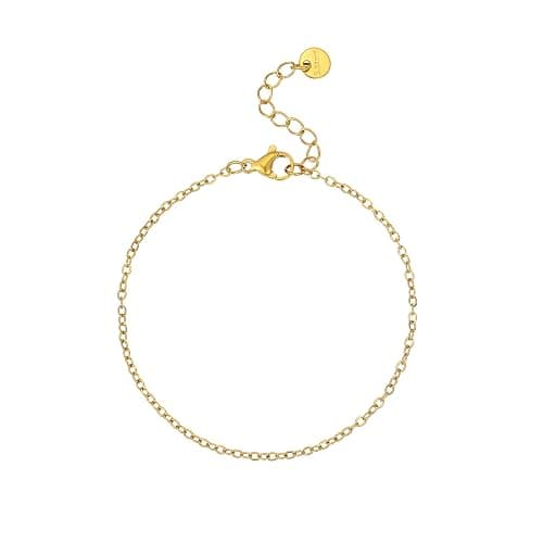 foyjoey 18K Gold Plated Pearl Beaded Cross Bracelets for Women Adjustable Stainless Steel Dainty Thin Gold Box Cuban Twisted Link Chain Bracelet Bridesmaid Jewelry Christmas Gifts thumbnail 6