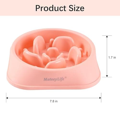 MateeyLife Slow Feeder Dog Bowls 2PCS, Anti-Choking Puzzle Dog Food Bowls, Anti-Slip Interactive Feeding Slow Down Eating, Bloat Stop Maze Dishes for Medium Breeds Pink&Purple thumbnail 3