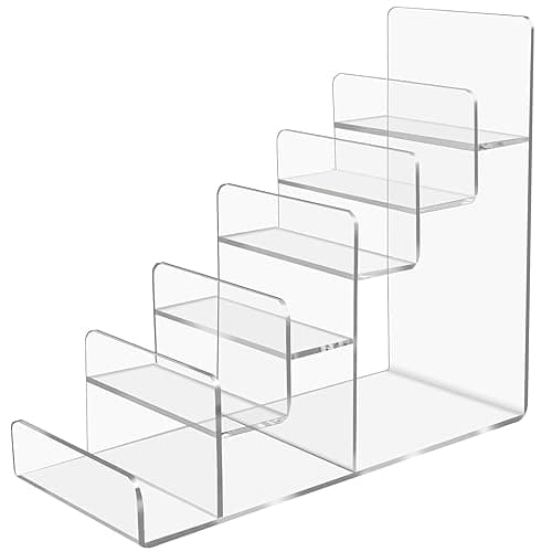 WEIHAOSKY Acrylic Wallet Display Stand Purse Handbag Organizer, Clear Jewelry Riser Display Stand Purse Display Rack, Acrylic Display Shelf for Cosmetic Perfume Jewelry Sunglasses Handbag (6 Tier) - 1PCS-6 Tier