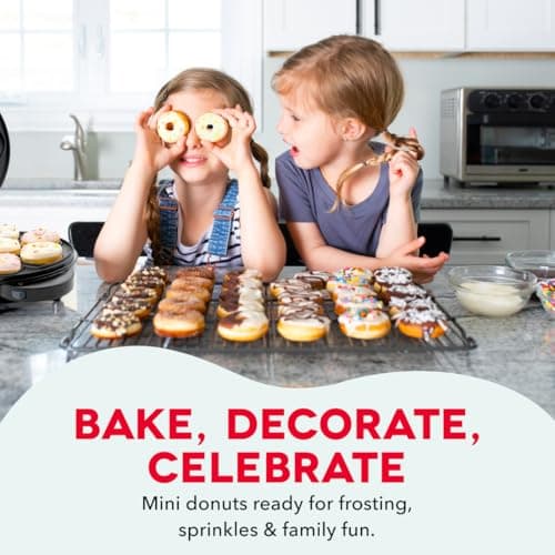 Dash MultiMaker® Treat Maker System - Make Mini Donuts, Cupcakes & Heart-Shaped Waffles - Interchangeable Plate Design - dishwasher safe Parts for Easy Cleanup - Aqua thumbnail 3