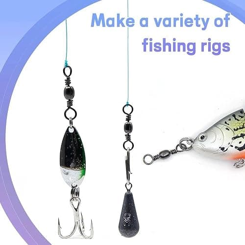 Natufish Fishing Barrel Swivels - 50Pcs/100pcs Solid Ring Rolling Swivel Connector High Strength Fishing Terminal Tackle for Saltwater Sea Fishing thumbnail 4