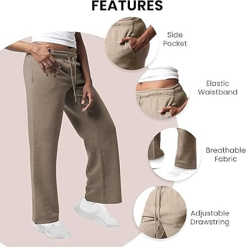 Common Stitch 3 Pack Sweatpants Women, Wide Leg Womens Sweatpants, Workout - Yoga Pants (Available in Plus) thumbnail 2