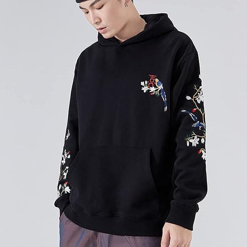 Niepce Inc Streetwear Men's Dragon Embroidered Heavyweight Graphic Hoodies thumbnail 3