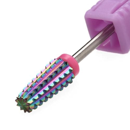 ERUIKA 5 in 1 Nail Drill Bits,Rainow Two Way Rotate use for Both Left and Right Handed,Multi-Function Tapered 3/32 Inch Nail Bit for Fast Remove Acrylic Gel Nail (3XC, Rainbow) - Image 1