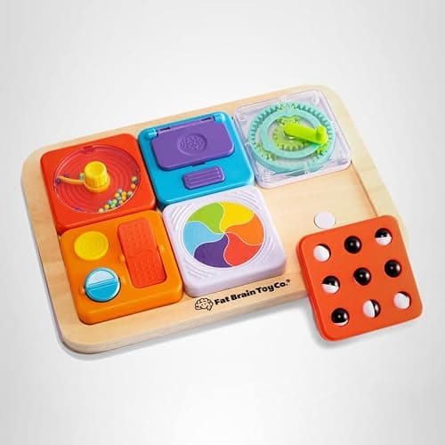 Fat Brain Toys PlayTab Essentials, Modular Sensory Activity Board, Busy Board for Toddlers and Babies Ages 12 Months+ thumbnail 9