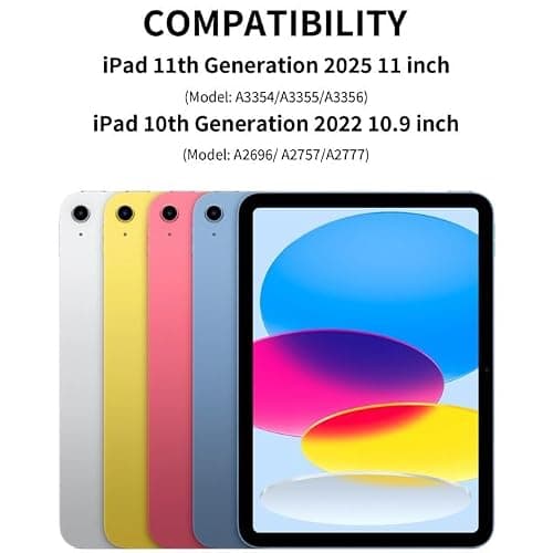 KenKe for iPad(A16) 10th/11th Generation Case with Keyboard (10.9/11 inch) 2022/2025, Soft TPU Back Stand Cover with Pencil Holder, Magnetically Detachable Wireless Bluetooth Keyboard, Sky Blue thumbnail 3