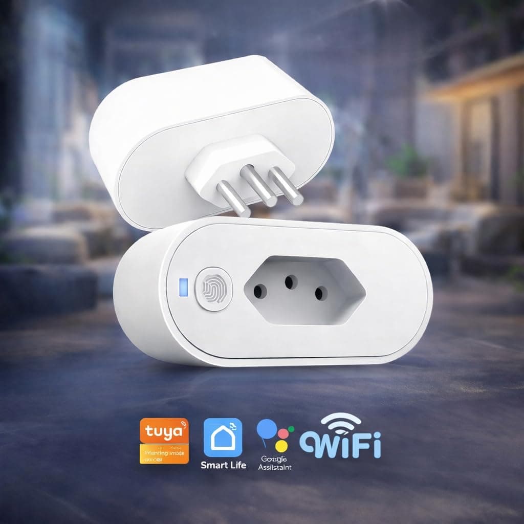 Tomada Inteligente Wi Fi Bivolt Smart Plug Com Monitor De Consumo Compatível Com Alexa Google Home App Tuya Smart Life Automação Residencial Linha A Premium thumbnail 7