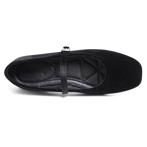 LUXINYU Flats for Women Dressy Square Toe Ankle Strap Mary Jane Shoes Casual Slip On Flats Comfortable Ballet Flats thumbnail 5