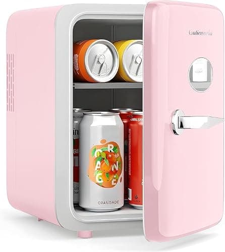 CUTIEWORLD Skincare Fridge - 4L Makeup Fridge for Refrigerating Makeup, Skincare and Food, Mini Fridge for Bedroom, Office and Car, Cooler and Warmer, Beverage Cooler, Leather Pink - Image 1