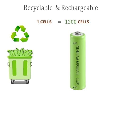 12 Packs 1.2V AA 600mAh Ni-MH Rechargeable Batteries Low Self Discharge for Outdoor Garden Solar Light Lamp thumbnail 6