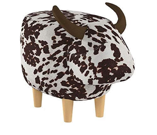 Christopher Knight Home Bessie Patterned Velvet Cow Ottoman, Brown Milk Cow / Natural thumbnail 4