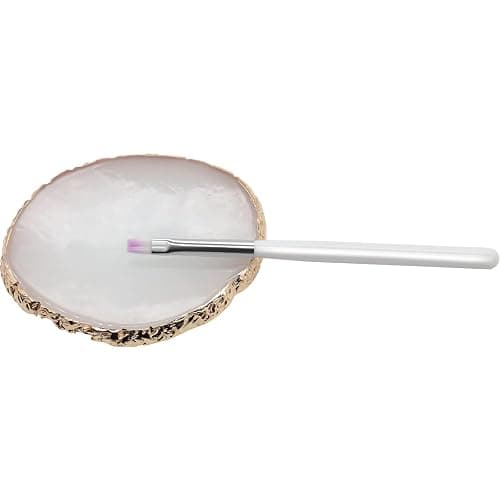 Eteamcan Nail Art Palette, Resin Nail Color Mixing Palette with Brush, DIY Manicure Tools (White) - Image 1