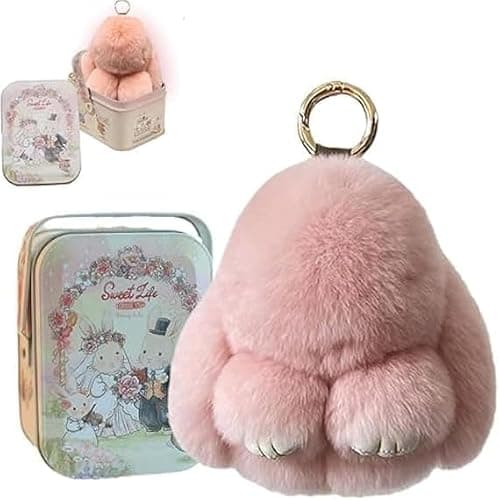 Bunnylulu Keychain with Box, Bunnylulu Keychain with Tin, Bunnylulu Cute Plush Key chain - Image 1