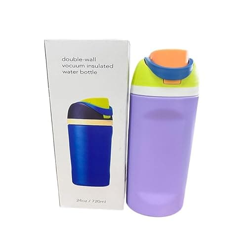 304 Stainless Steel Fitness Sports Vacuum Bottle with handle and straw, Large Capacity Macaron Thermal Mug /16/19/24/32 oz (blue bow,32) thumbnail 2