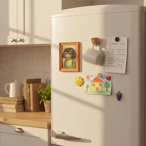 Funny Frog Fridge Magnet Kitchen Decor, Funny Mini Green Frog Haircut Wood Refrigerator Magnets, Cute Vintage Modern Kitchen Decor for Home Office Decoration(1pc) thumbnail 4