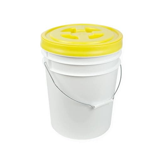 Yellow Ready Seal Lid and 5 Gallon Bucket for Dry Food Storage, BPA Free, Stackable, and Airtight Plastic Container for Cereal, Pasta, Rice, Flour, Beans, in Pantry or Kitchen Storage Organization - Image 1