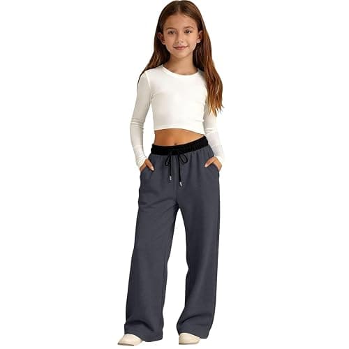Boys Baggy Sweatpants Straight Leg Athletic Joggers Kids Youth Open Bottom Pants Teen Summer Biker Sweat Pants with Pockets - Image 1
