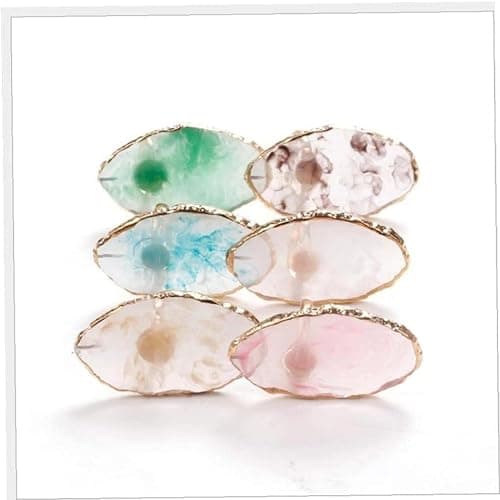 Nail Art Palettes Nail Mixing Palette Polish Color Mixing Plate Golden Edge Resin Nail Holder Cosmetic Mixing Tools Green Practical and Professional thumbnail 7