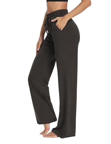 Sarin Mathews Womens Yoga Sweatpants Wide Leg High Waisted Lounge Pajamas Pants Comfy Workout Loose Pants with Pockets thumbnail 2