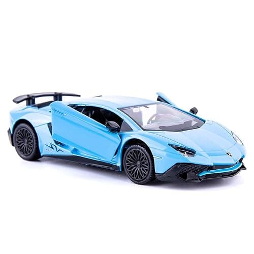 TGRCM-CZ 1/36 Scale Aventador LP700-4 Casting Car Model, Zinc Alloy Toy Car for Kids, Pull Back Vehicles Toy Car for Toddlers Kids Boys Girls Gift (Blue) - Image 1