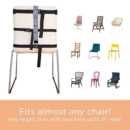 Compact Travel High Chair | Portable High Chair for Baby | Baby Travel Essential Harness Seat | Must Haves for Vacations, Restaurants, Family Visits with Babies | Portable Highchair Seat with Straps thumbnail 5