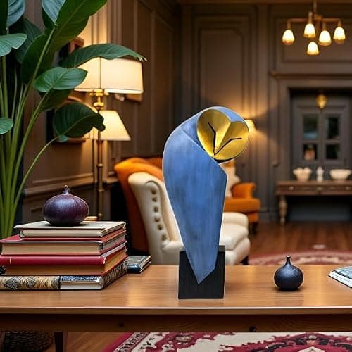 YHHRESINHOME Mid-Century Modern 15 Inch Resin Owl Sculpture - Handmade Vintage Home Decor Statue for Bookshelves, Office Desk, Mantel & Collector Display thumbnail 8