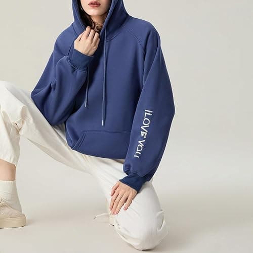 ROAONOCOMO Women Y2K Embroidered Hoodie Floral Graphic Oversized Pullover Hoodie Cute Animal Pocket Hooded Sweatshirts thumbnail 6