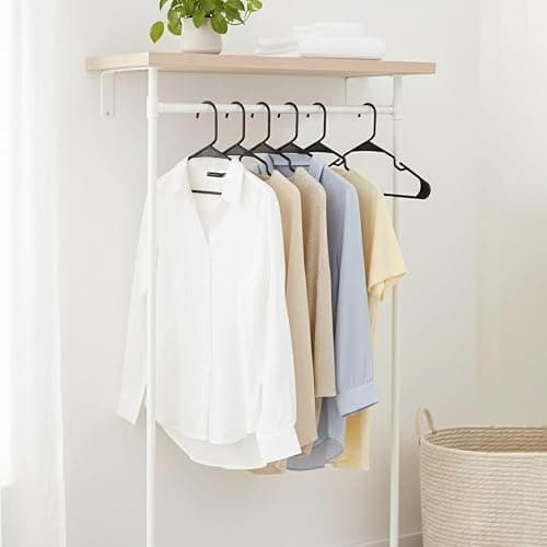 Utopia Home Plastic Hangers 50 Pack, Space-Saving Clothes Hangers with Non-Slip Shoulder Grooves for Strappy Clothes, Ideal for Home Closet Organization and Warddrobe Solutions (Black) thumbnail 6