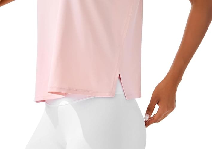JOYSPELS Ice Silk Crop Workout Tank Tops for Women Cool-Dry Sleeveless Loose Fit Yoga Shirts thumbnail 5