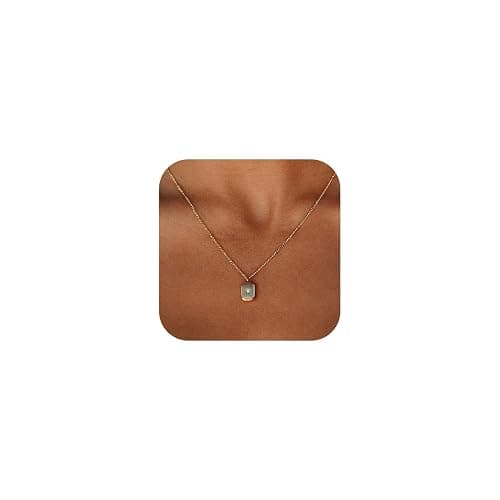 Gold Silver Necklace for Women 14K Gold Silver Plated Dainty Pendant Chain Necklaces Cubic Zirconia Clover Flower Spiral Sun Wishbone Angle Wings Pearl Drop North Star Charm Trendy Jewelry Gift - Image 1