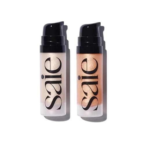 Saie Glowy Super Gel Mini Duo - Includes Starglow + Sunglow Lightweight Illuminator for Glowing Skin, Wear Alone or Under Makeup - 2 Products, 0.5 Fl Oz Each - Image 1